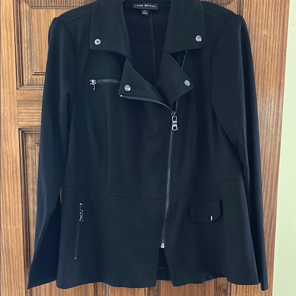 Lane Bryant Black Women's Moto Jacket/Blazer-Size 14